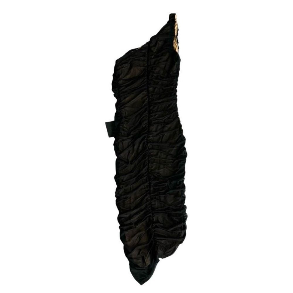 Black One-Shoulder Ruched Body-con Dress Lulus A Listers Favorite Black Medium - Picture 3 of 5